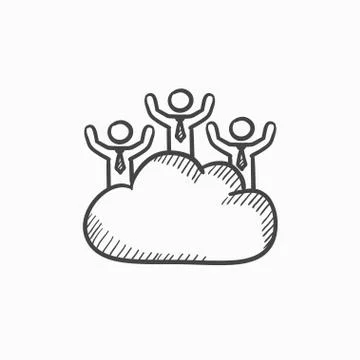 Cloud computing sketch icon Illustrazione stock
