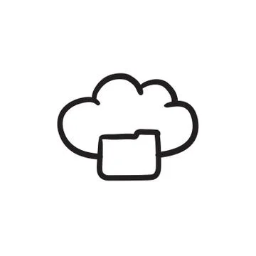 Cloud computing sketch icon 库存插图