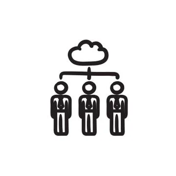 Cloud computing sketch icon 스톡 일러스트
