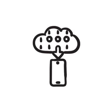 Cloud computing sketch icon Illustrazione stock