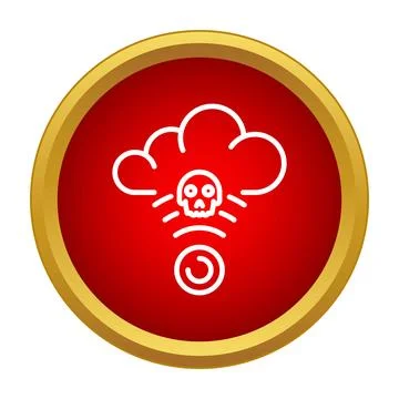 Cloud computing skull symbol warning data danger Stockillustratie