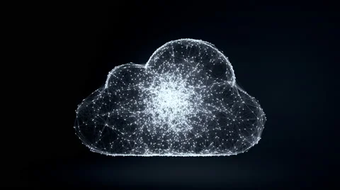 Cloud computing, slow moving communicated dots and lines Stock Footage 67358197