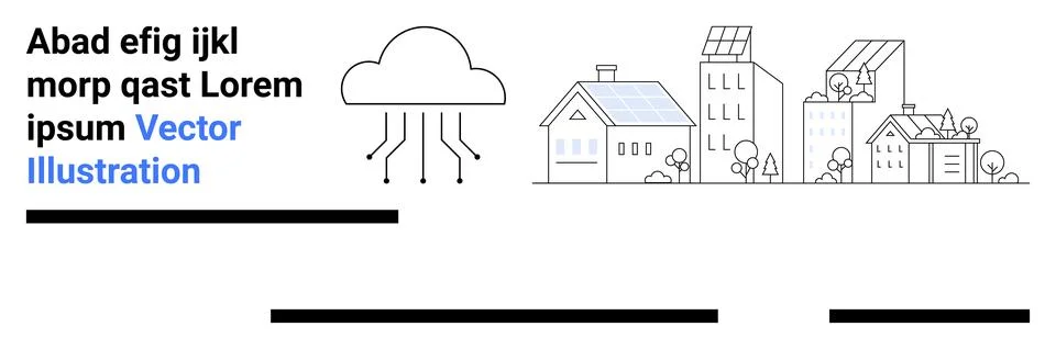 Cloud computing, smart cities, renewable energy, sustainable living, clean te Stock Illustration