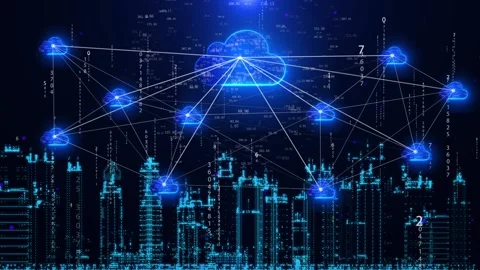 Cloud computing smart city Internet connection Видео 141441220