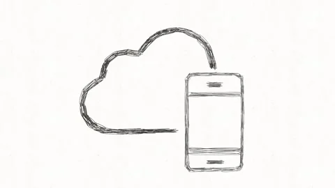 Cloud Computing Smartphone Data Storage Animation Stock Footage 341766205