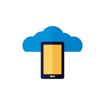 Cloud computing with smartphone flat style Stock Illustration