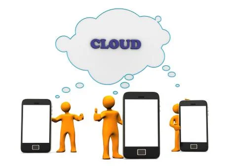 Cloud computing smartphone Stock Illustration
