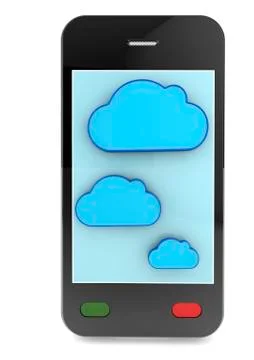 Cloud computing &amp; smartphone 스톡 일러스트