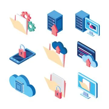 Cloud computing smartphone security computer data server technology internet 스톡 일러스트