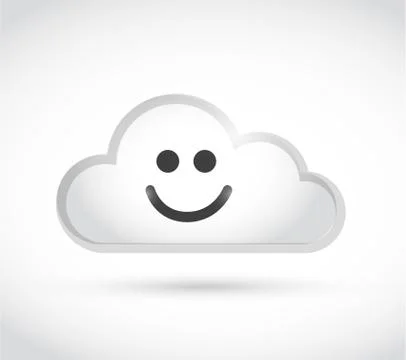 Cloud computing smiley face illustration design 스톡 일러스트