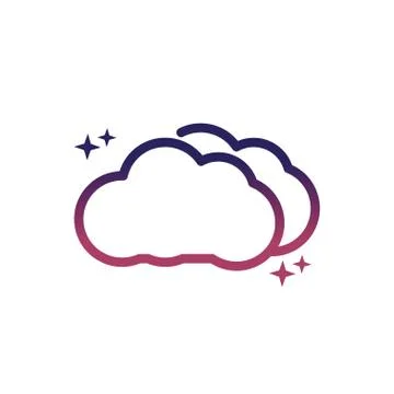 Cloud computing social media gradient style icon Stock Illustration