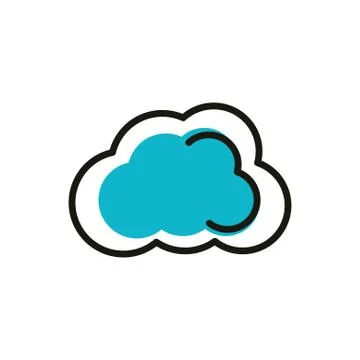Cloud computing social media icon line and fill 스톡 일러스트