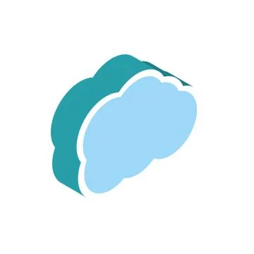 Cloud computing social media isometric icon Stock Illustration