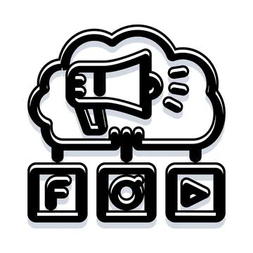 Cloud computing social media marketing and communication concept イラスト素材
