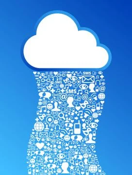 Cloud computing social media network background Stock Illustration