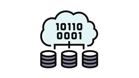 Cloud computing software color icon animation Stock Footage 326105274