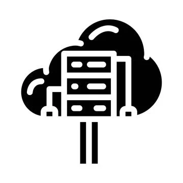 Cloud computing software glyph icon vector illustration Stock Illustration