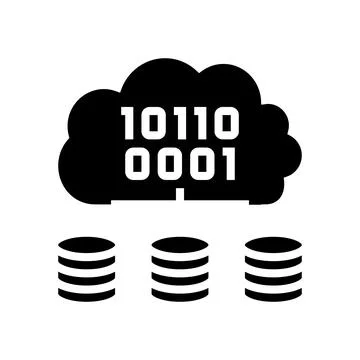 Cloud computing software glyph icon vector illustration Illustrazione stock