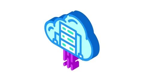 Cloud computing software isometric icon animation Stock Footage 327290967