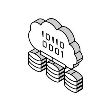 Cloud computing software isometric icon vector illustration Illustrazione stock