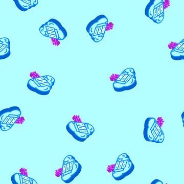 Cloud computing software isometric icon seamless pattern Stock Illustration