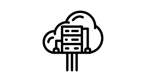 Cloud computing software line icon animation Stock Footage 326761395