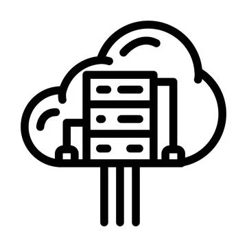 Cloud computing software line icon vector illustration Stock Illustration
