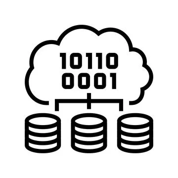 Cloud computing software line icon vector illustration 库存插图