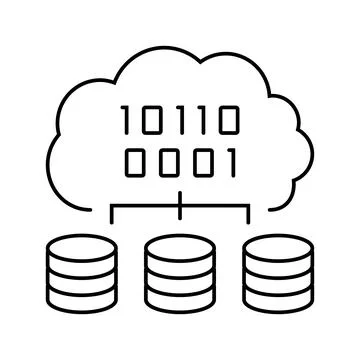 Cloud computing software line icon vector illustration Stock Illustration