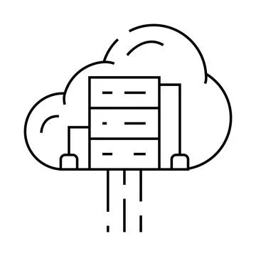 Cloud computing software line icon vector illustration Illustrazione stock