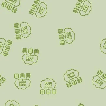 Cloud computing software line seamless pattern 스톡 일러스트