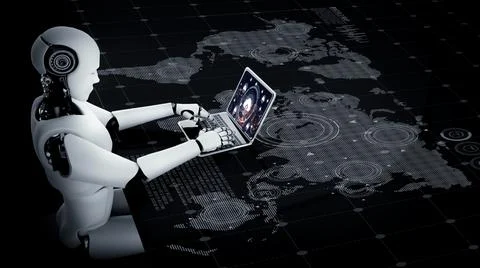 Cloud computing software for modish remote work 库存插图