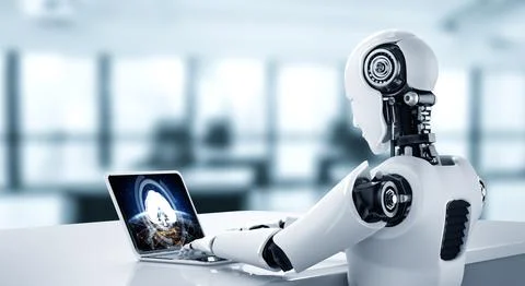 Cloud computing software for modish remote work Illustrazione stock