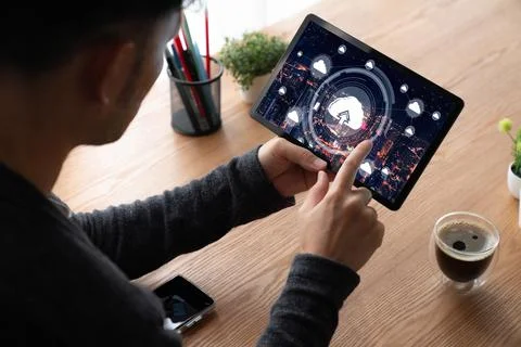 Cloud computing software for modish remote work 写真素材