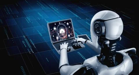 Cloud computing software for modish remote work Stockfoto's