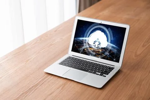 Cloud computing software for modish remote work Foto stock