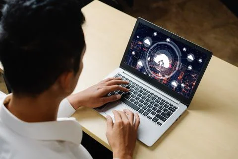 Cloud computing software for modish remote work 写真素材