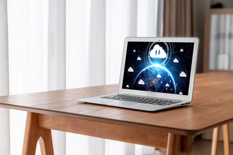 Cloud computing software for modish remote work 写真素材