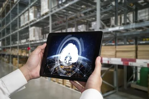 Cloud computing software for modish remote work Stock-Fotos