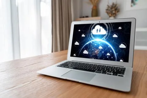 Cloud computing software for modish remote work 写真素材