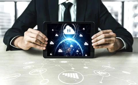 Cloud computing software for modish remote work 写真素材