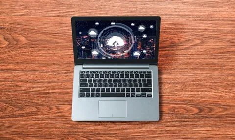 Cloud computing software for modish remote work Foto stock