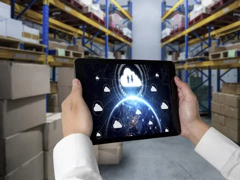 Cloud computing software for modish remote work 스톡 사진