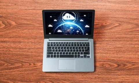 Cloud computing software for modish remote work 스톡 사진