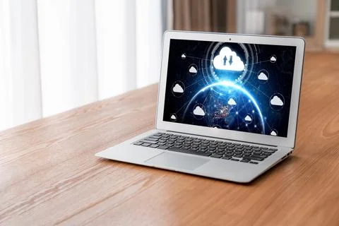 Cloud computing software for modish remote work 스톡 사진