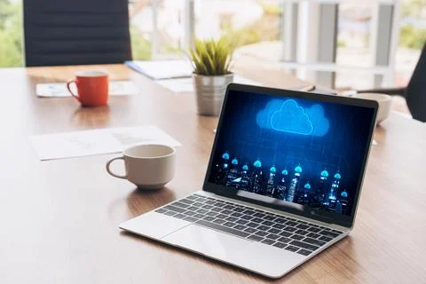 Cloud computing software for modish remote work 写真素材