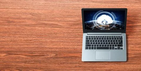 Cloud computing software for modish remote work 스톡 사진