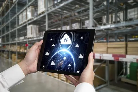 Cloud computing software for modish remote work 스톡 사진