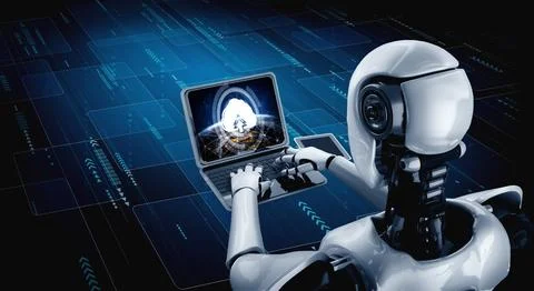 Cloud computing software for modish remote work Foto stock