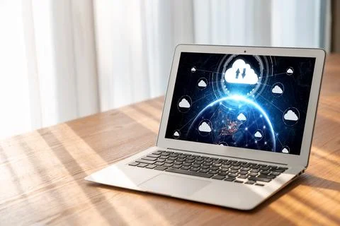 Cloud computing software for modish remote work 写真素材